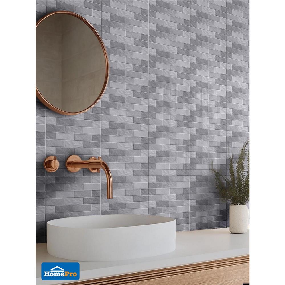 กระเบื้องผนัง 8x12 นิ้ว CARAMO โจดี้ เทา A 1 ตร.ม.