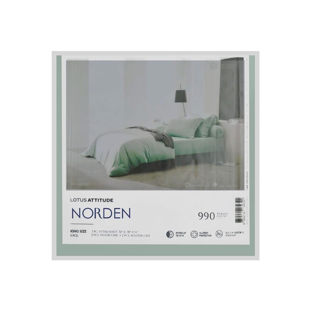 ชุดผ้าปูที่นอน 6 ฟุต 5 ชิ้น LOTUS NORDEN ND-GRON