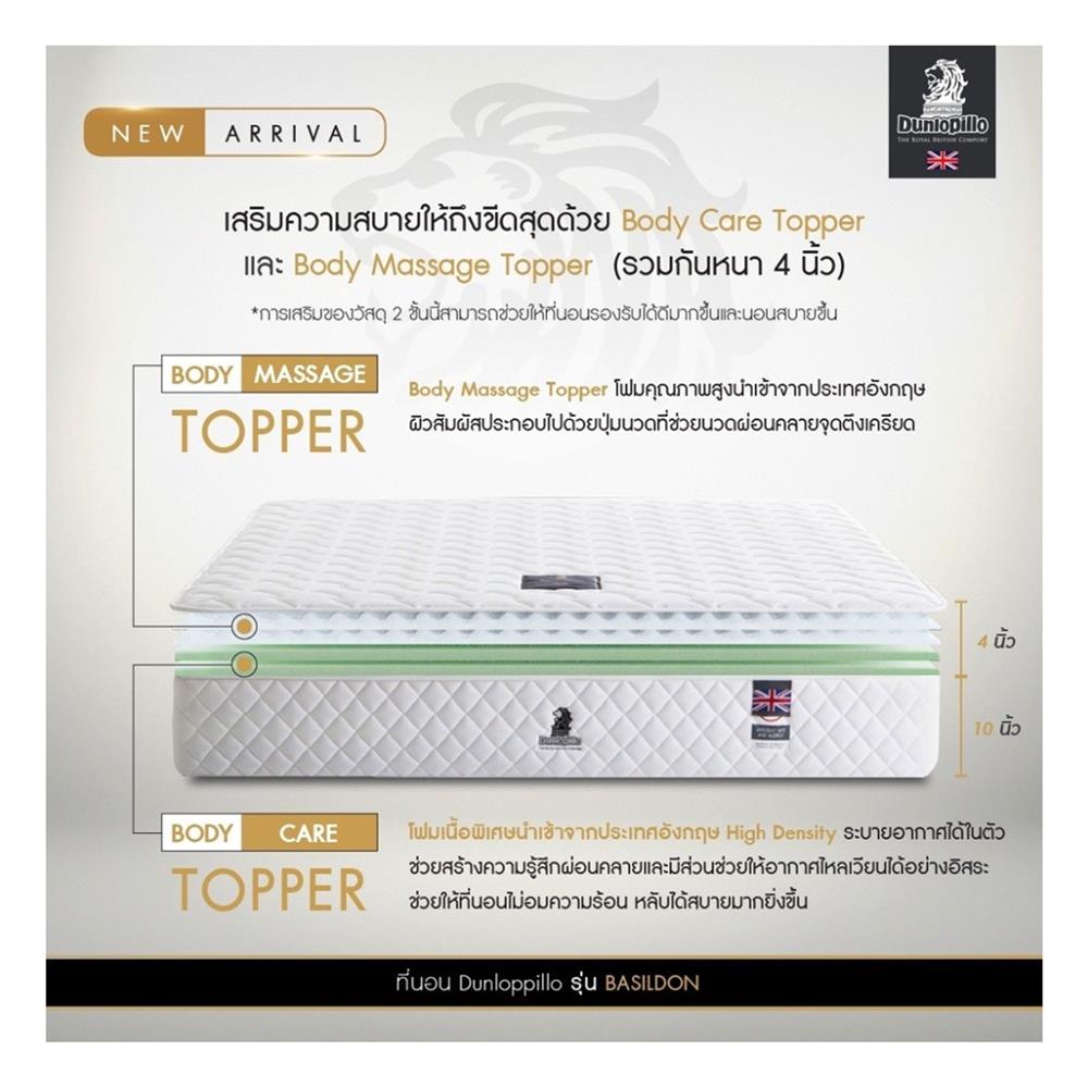 ที่นอน 5 ฟุต DUNLOPILLO BASILDON พร้อมหมอนหนุน 2 ชิ้น