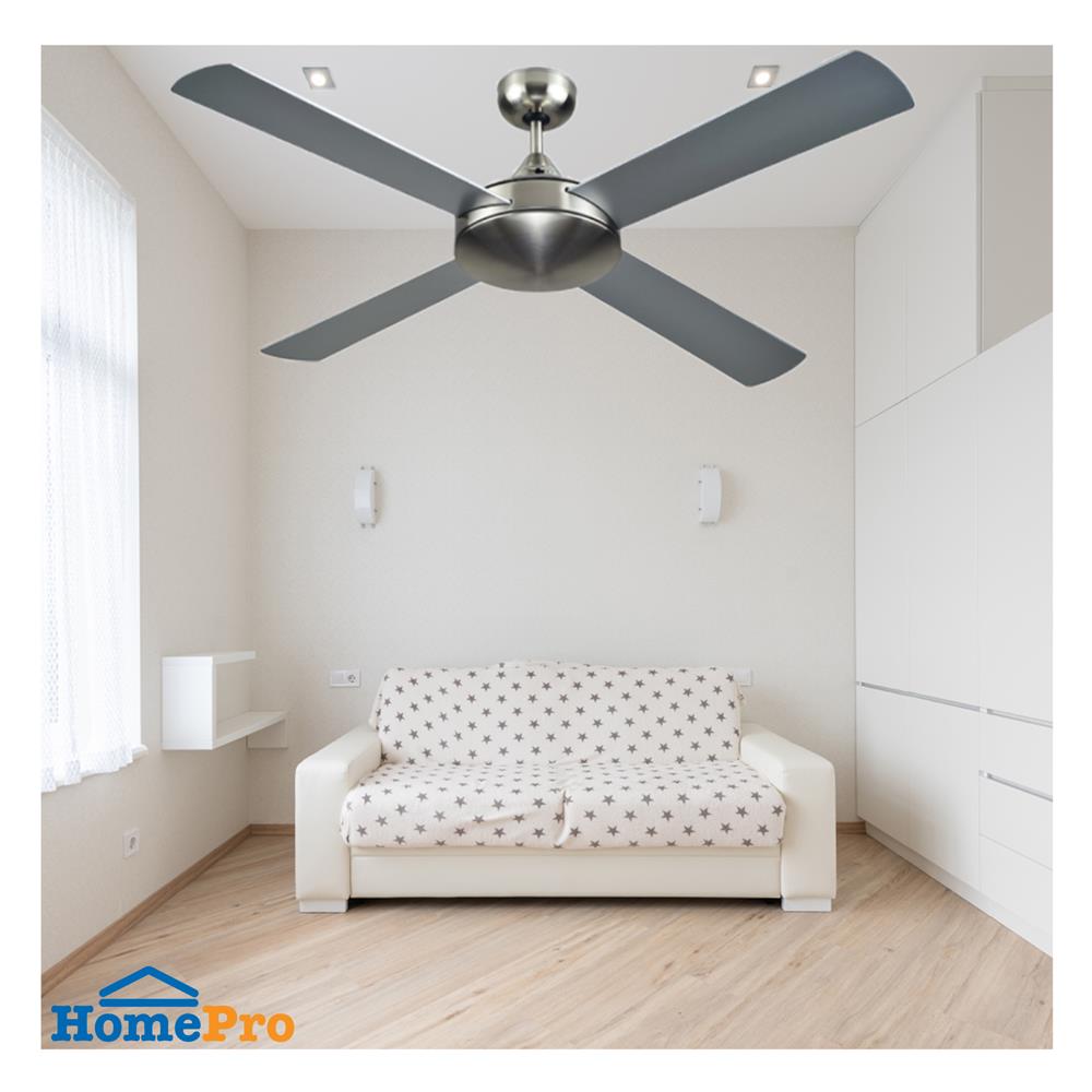 พัดลมไม่มีโคมไฟ WINFAVOUR WF52DLS 52 นิ้ว สีเงิน