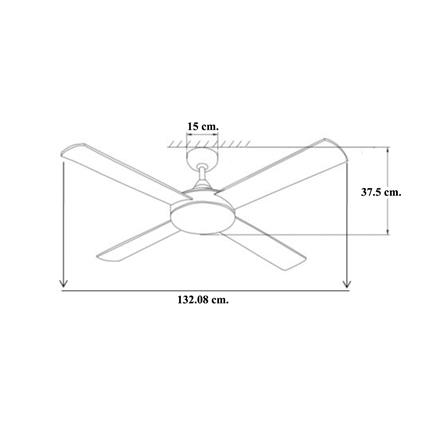 พัดลมไม่มีโคมไฟ WINFAVOUR WF52DLS 52 นิ้ว สีเงิน_2