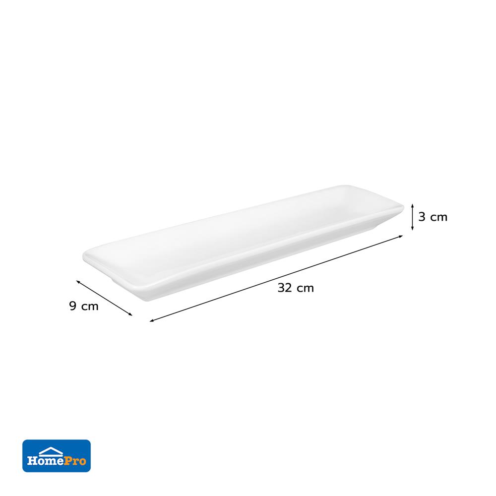 จานเหลี่ยม PORCELAIN 3.5x12 นิ้ว KECH SNOW PROF. ZEN