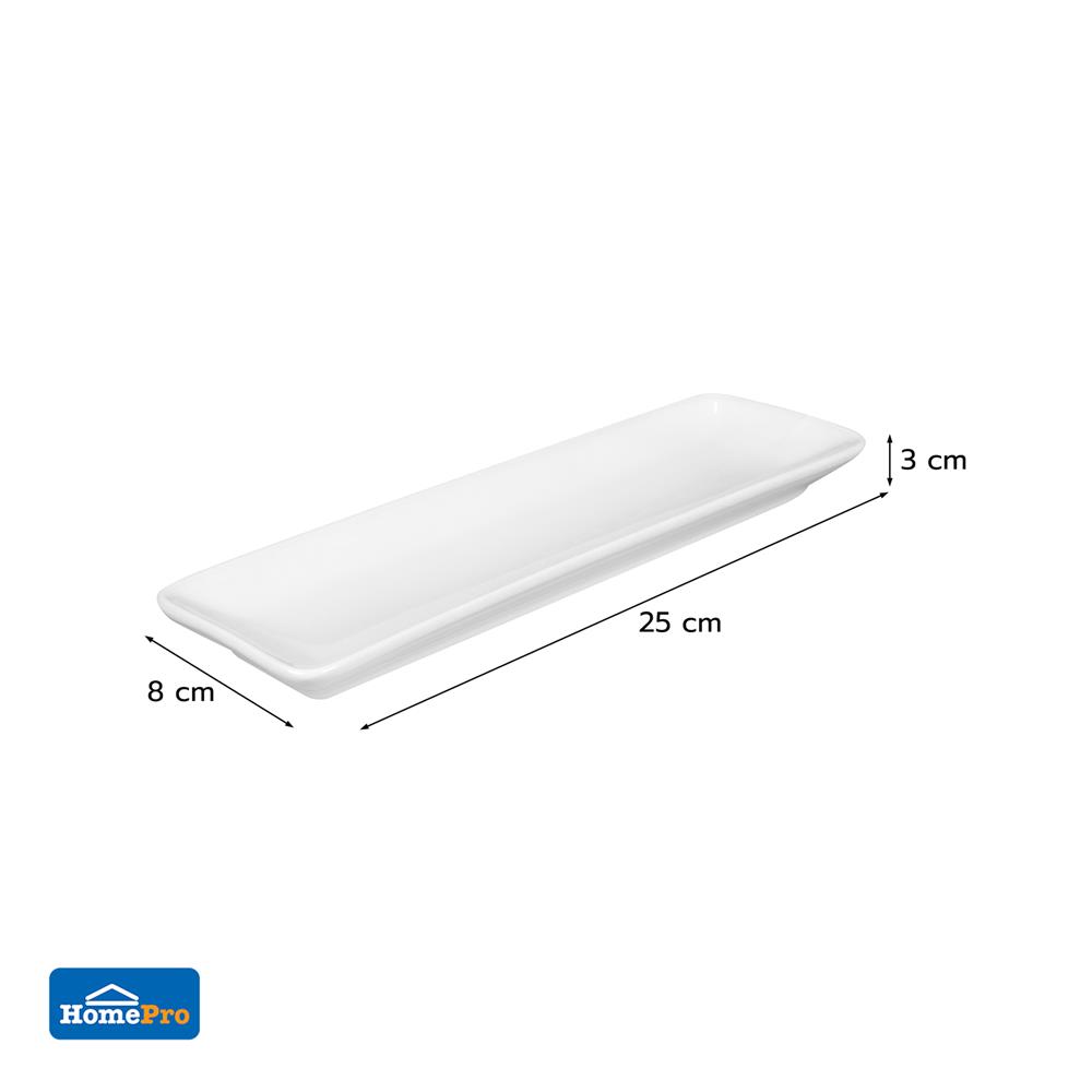 จานเหลี่ยม PORCELAIN 3x10 นิ้ว KECH SNOW PROF. ZEN