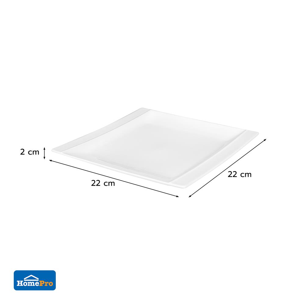 จานเหลี่ยม PORCELAIN 8.5 นิ้ว KECH SNOW PROF.