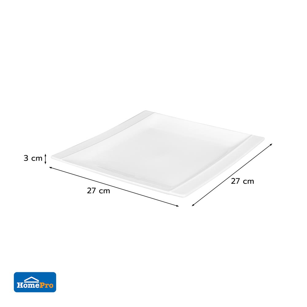 จานเหลี่ยม PORCELAIN 10.5 นิ้ว KECH SNOW PROF.