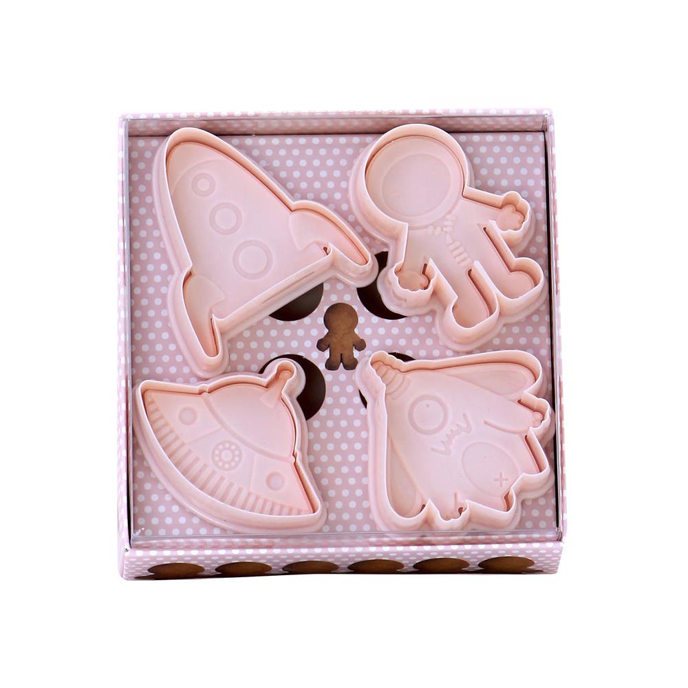 ชุดพิมพ์คุกกี้ 4 ชิ้น PENGUIN KSA20 สีชมพู