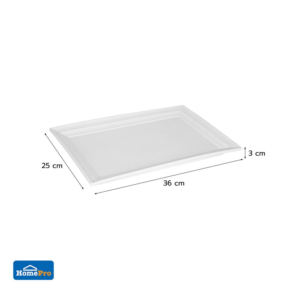 จานเหลี่ยม PORCELAIN 9.5x14 นิ้ว KECH SNOW PROF.