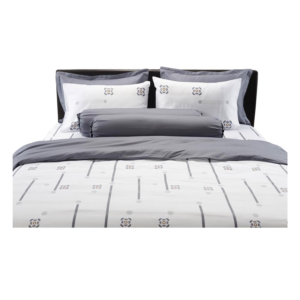 ชุดผ้าปูที่นอน 6 ฟุต 7 ชิ้น SANTAS COTTON USA สี HALCYON