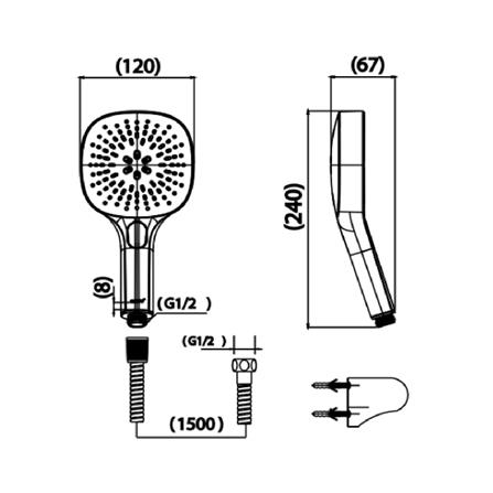 ชุดฝักบัวสายอ่อน 3 ระดับ COTTO ZH026(HM)_4