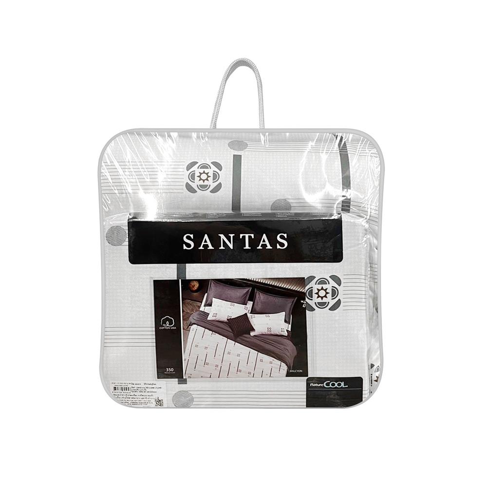 ชุดผ้าปูที่นอน 5 ฟุต 7 ชิ้น SANTAS COTTON USA สี HALCYON