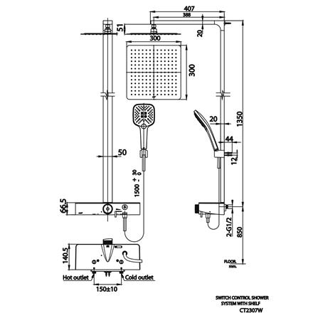 ฝักบัว RAIN SHOWER ผสม COTTO CT2307W_4