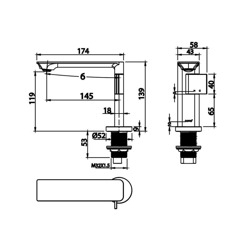 ก๊อกอ่างล้างหน้าเดี่ยว COTTO CT2361A(BL)
