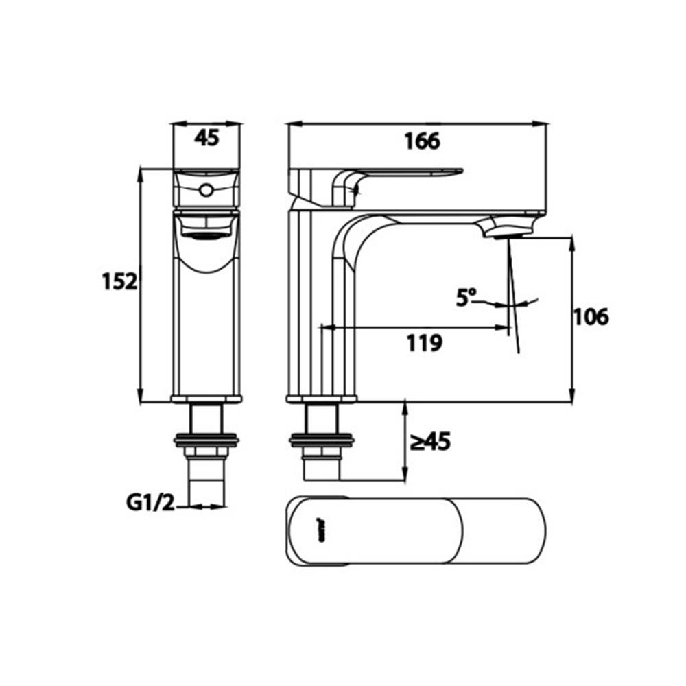 ก๊อกอ่างล้างหน้าเดี่ยว COTTO CT1281A(BL)(HM)