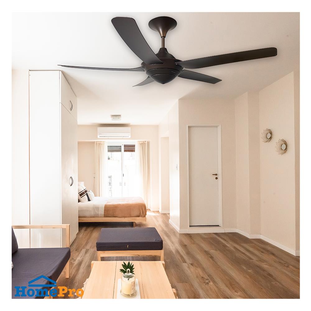 พัดลมไม่มีโคมไฟ CARINI DEKA-R28-BR 56 นิ้ว สีน้ำตาล