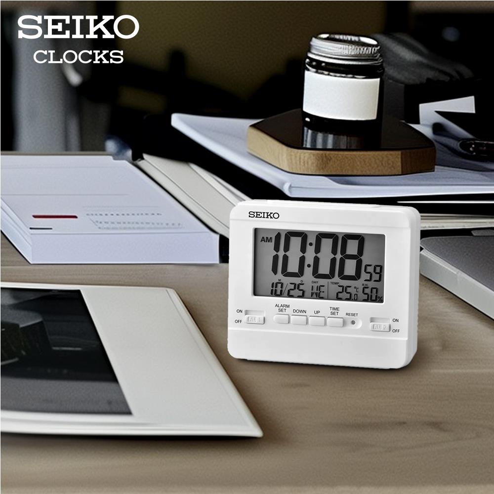 นาฬิกาดิจิทัล SEIKO CLOCKS QHL086W 4X3.5 นิ้ว สีขาว