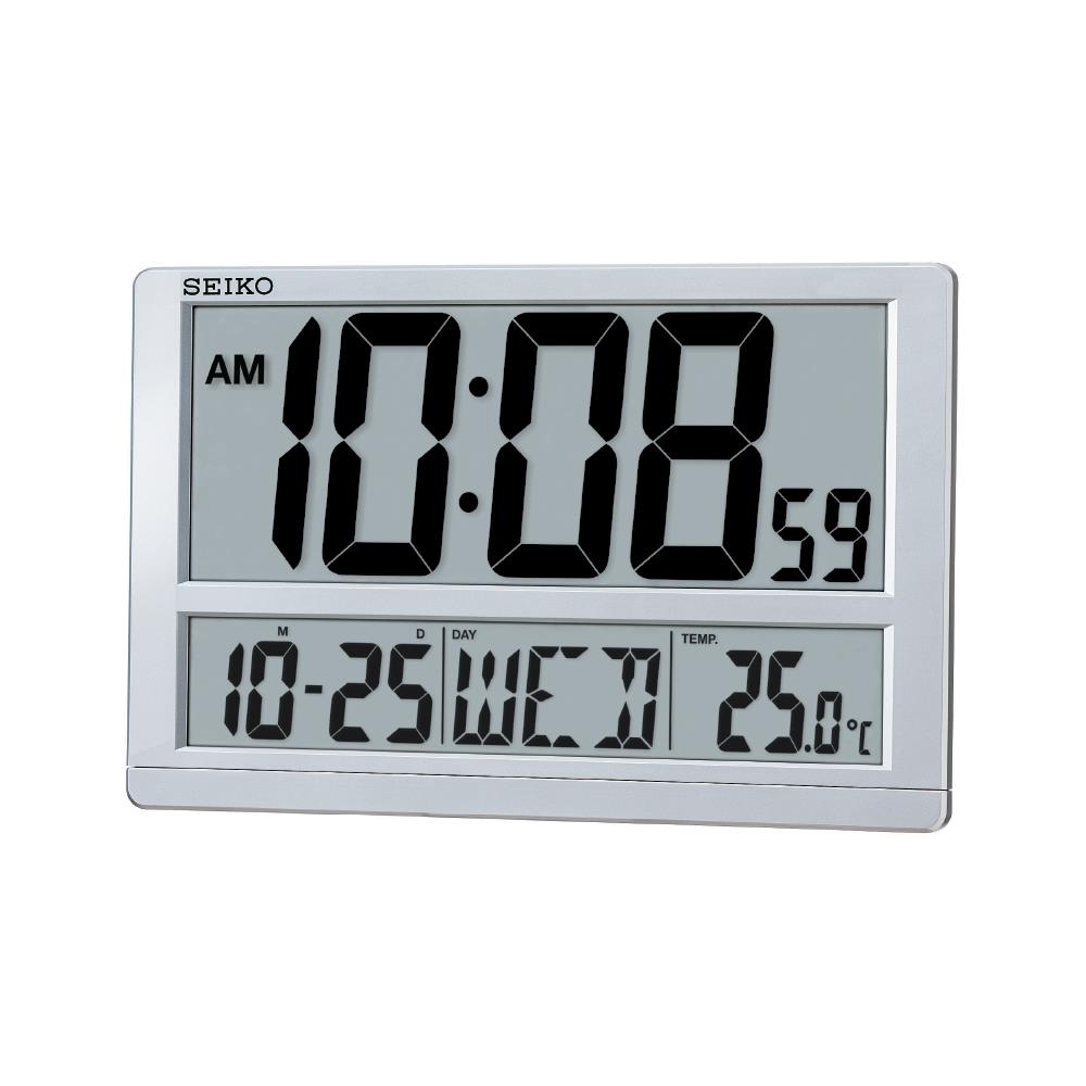 นาฬิกาดิจิทัล SEIKO CLOCKS QHL080S 10X15 นิ้ว สีเงิน
