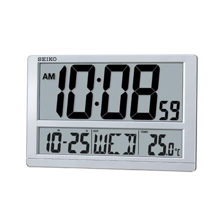 นาฬิกาดิจิทัล SEIKO CLOCKS QHL080S 10X15 นิ้ว สีเงิน_0