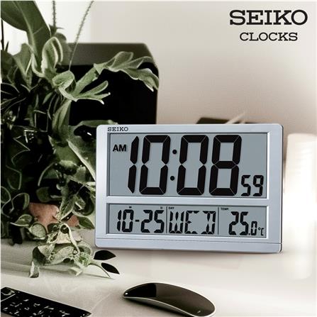 นาฬิกาดิจิทัล SEIKO CLOCKS QHL080S 10X15 นิ้ว สีเงิน_1
