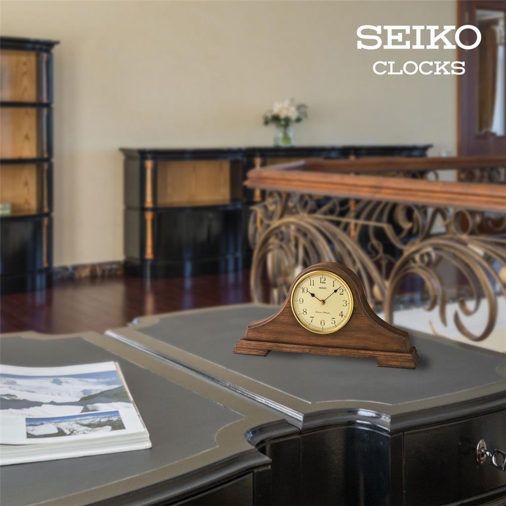 นาฬิกาตั้งโต๊ะ SEIKO CLOCKS QXJ031B 15.7X8 นิ้ว สีน้ำตาล