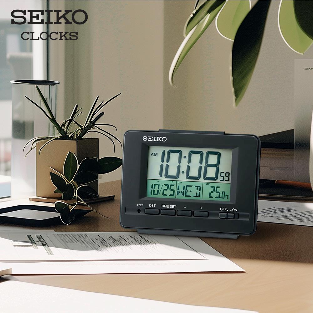 นาฬิกาดิจิทัล SEIKO CLOCKS QHL078K 4.8X3.7 นิ้ว สีดำ