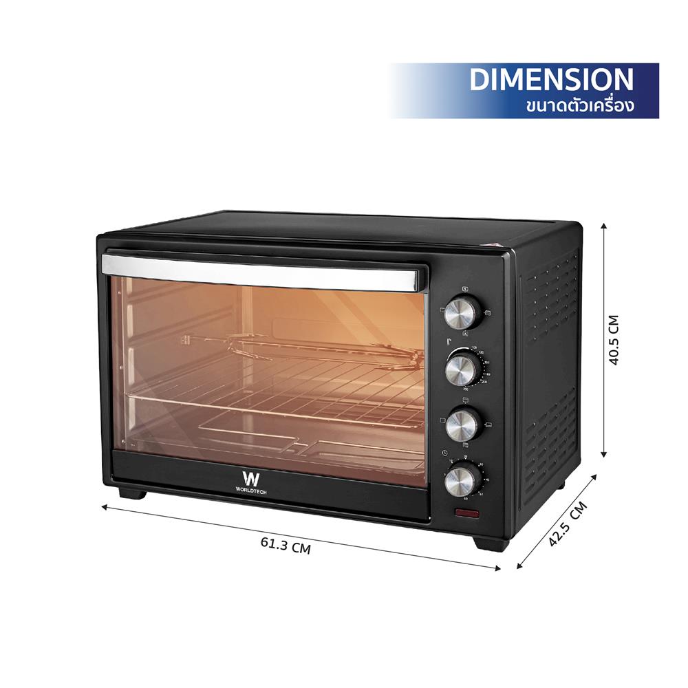 เตาอบเล็กแมนนวล WORLDTECH WT-OV60L สีดำ