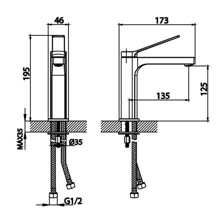 ก๊อกอ่างล้างหน้าผสม COTTO CT2381A(GG)_1
