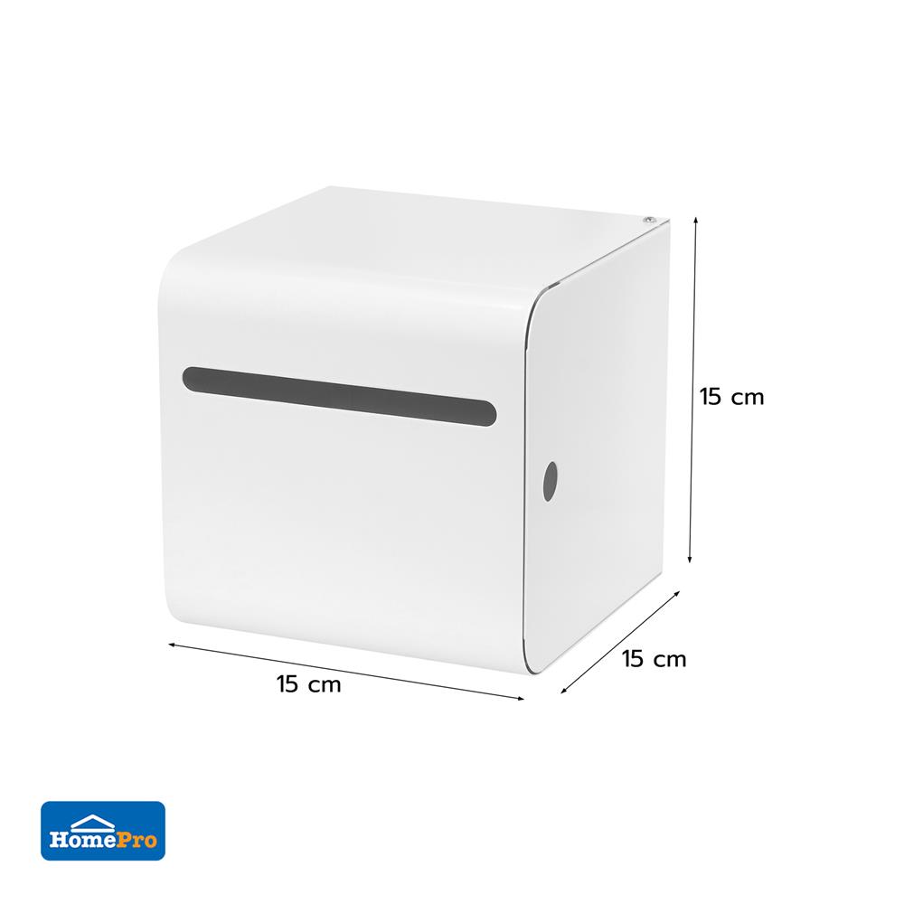 กล่องจัดเก็บถุงขยะ ACCO MANIA 15x15x15 ซม. สีขาว