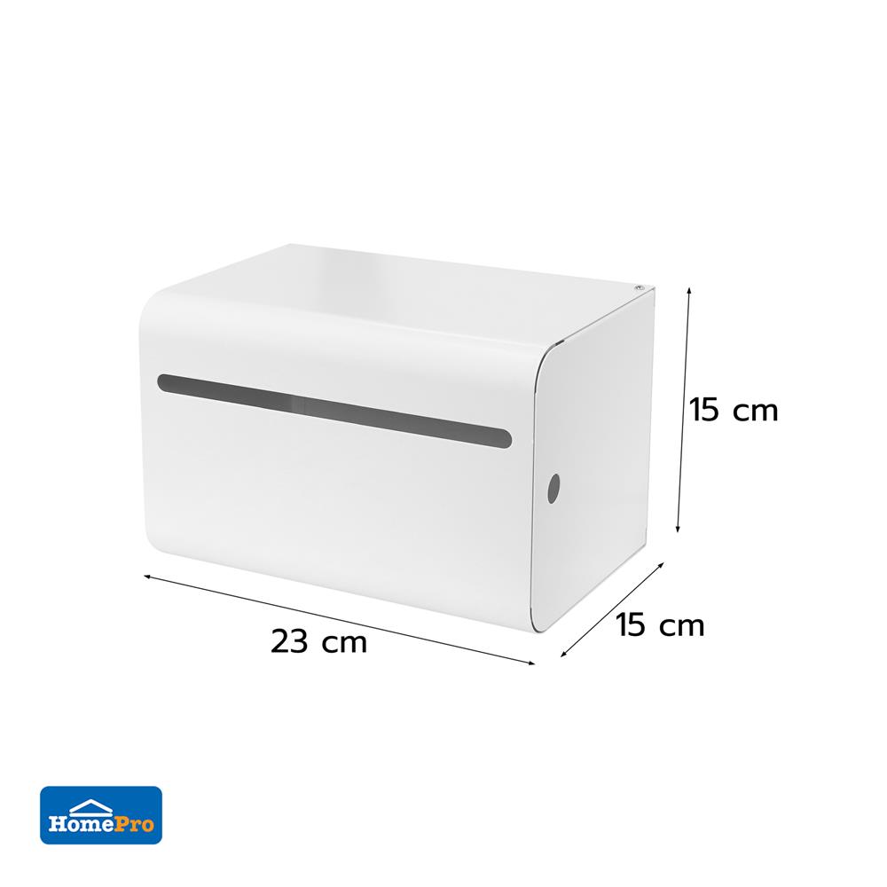 กล่องจัดเก็บถุงขยะ ACCO MANIA 15x15x23 ซม. สีขาว