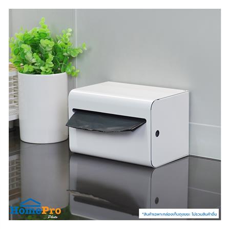 กล่องจัดเก็บถุงขยะ ACCO MANIA 15x15x23 ซม. สีขาว_5