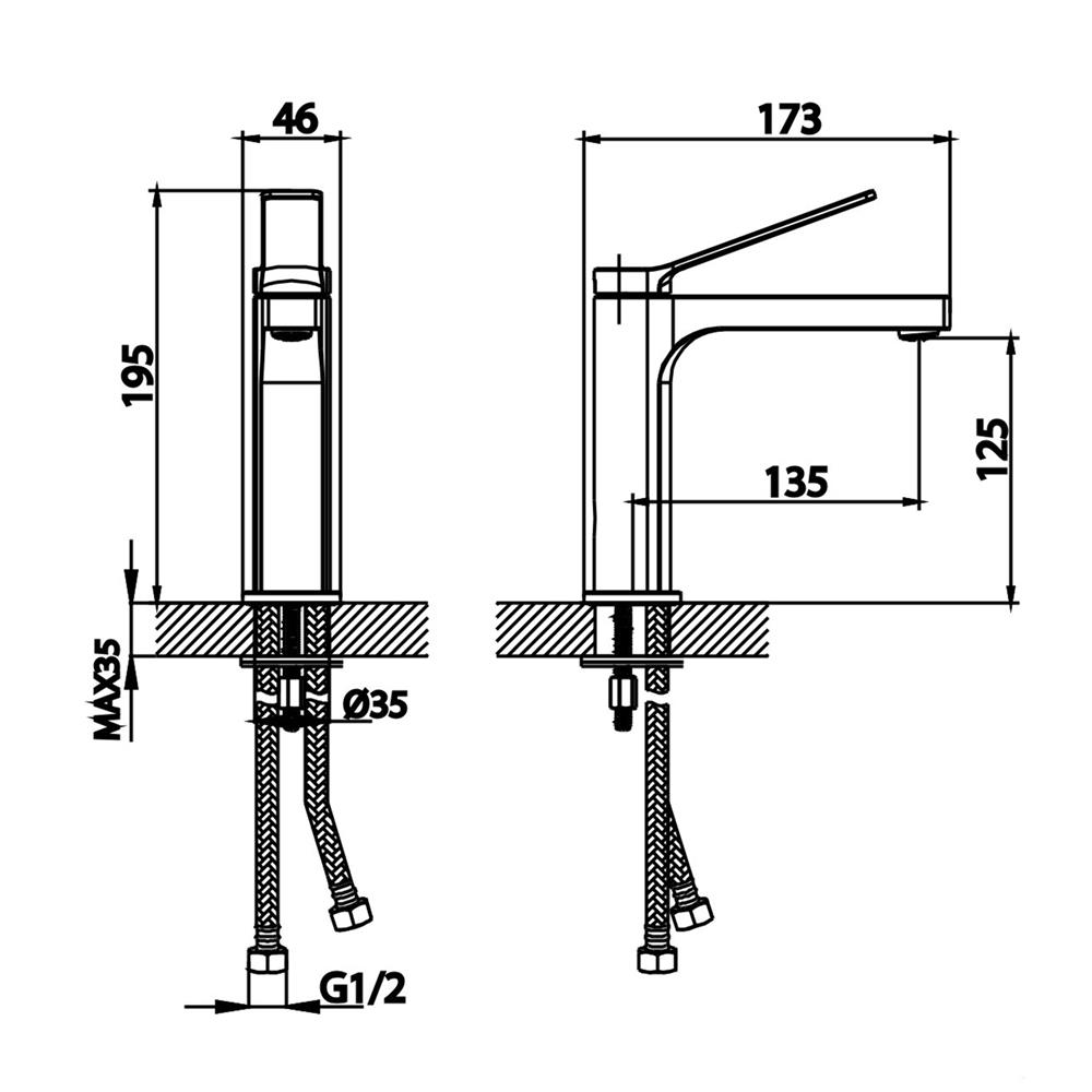 ก๊อกอ่างล้างหน้าผสม COTTO CT2381A(PI)
