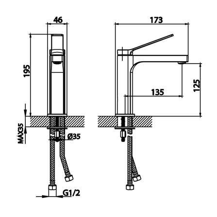 ก๊อกอ่างล้างหน้าผสม COTTO CT2381A(DG)_1