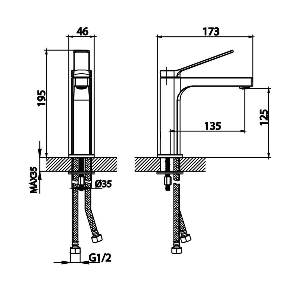 ก๊อกอ่างล้างหน้าผสม COTTO CT2381A(LGN)