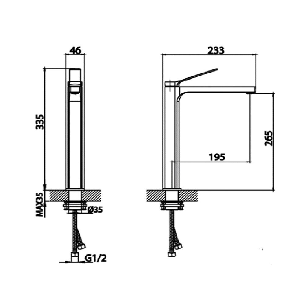 ก๊อกอ่างล้างหน้าผสม COTTO CT2382AY(DG)