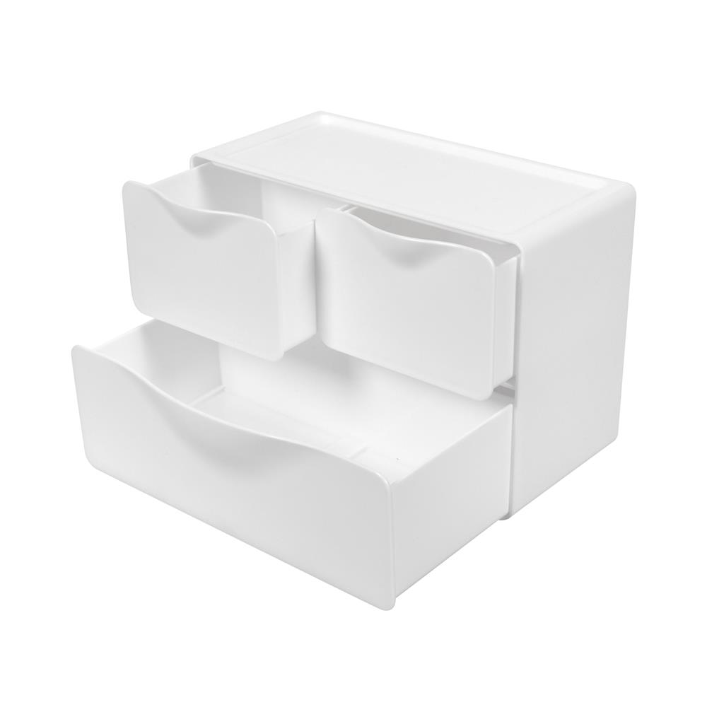 กล่องลิ้นชักเล็ก 3 ช่อง STACKO 20X14.3X9.5 ซม. สีขาว