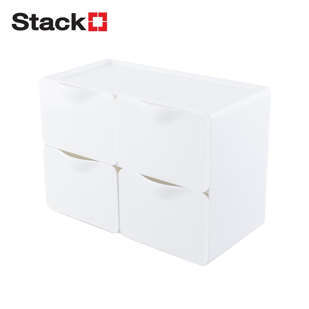 กล่องลิ้นชักเล็ก 4 ช่อง STACKO 20X14.3X9.5 ซม. สีขาว