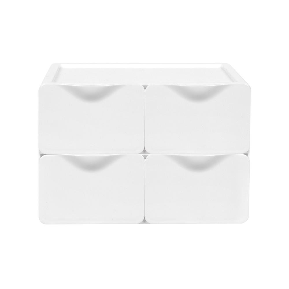 กล่องลิ้นชักเล็ก 4 ช่อง STACKO 20X14.3X9.5 ซม. สีขาว