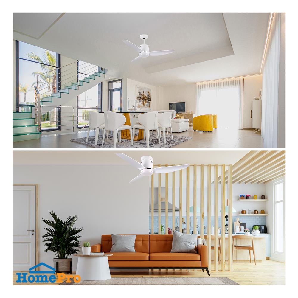 พัดลมโคมไฟ LED CARINI ARCADIA-44-1-F 46 นิ้ว สีขาว