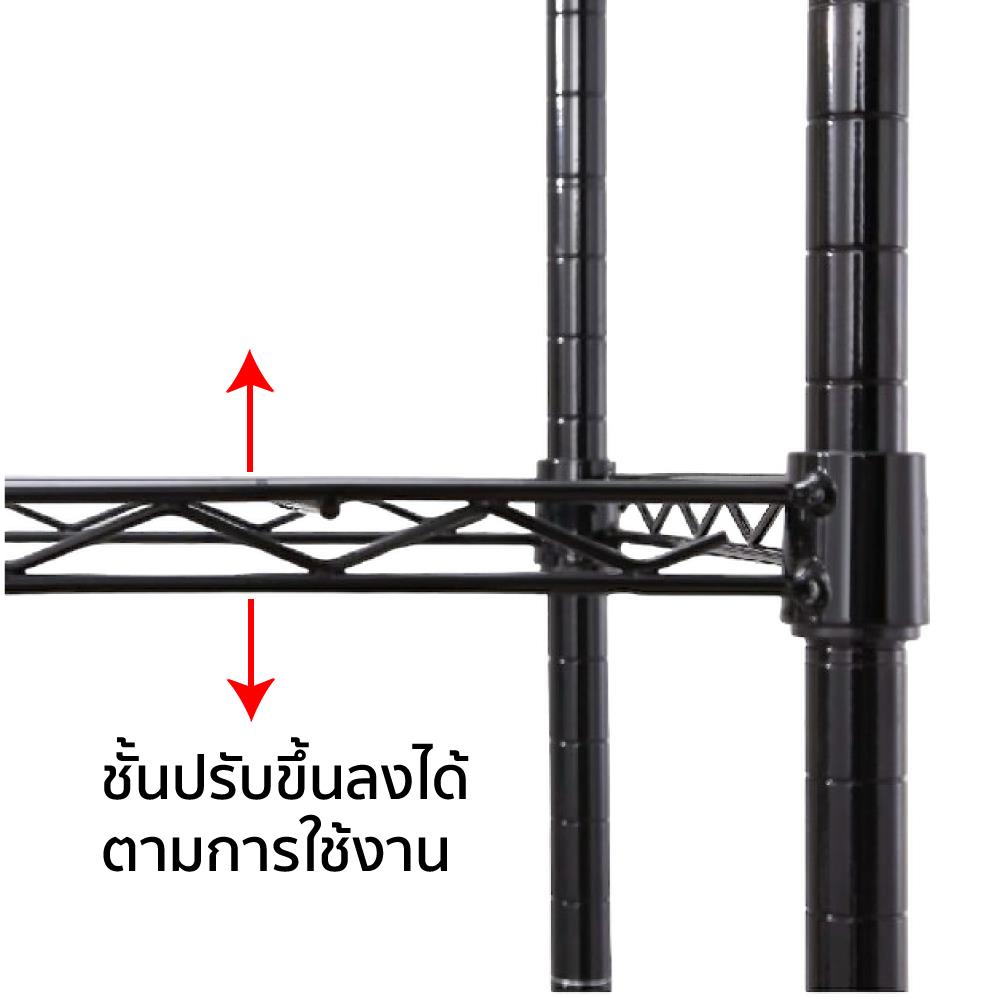 ชั้นวางของโล่ง 4 ชั้น PROSPEC E4090165OFK401 90 ซม. สีดำ
