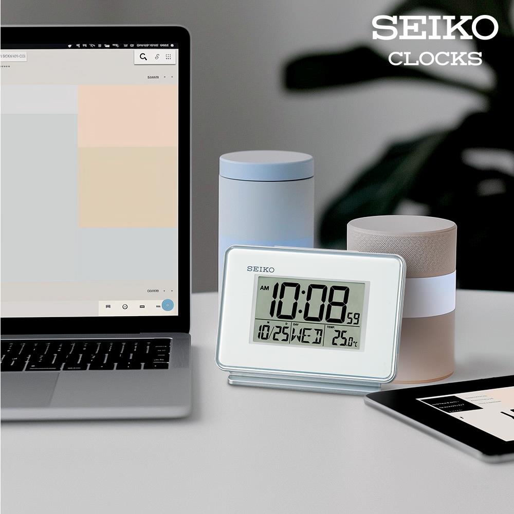 นาฬิกาดิจิทัล SEIKO CLOCKS QHL068W 3.6X5 นิ้ว สีขาว