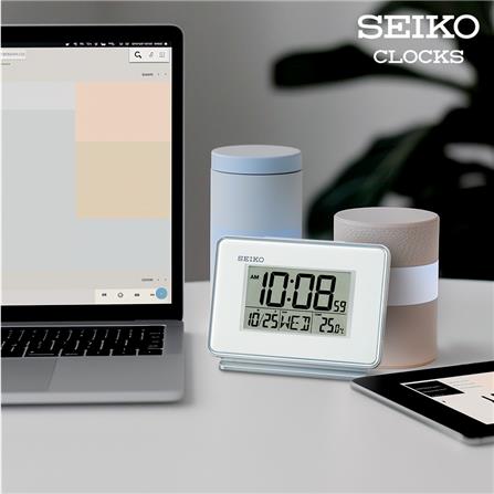 นาฬิกาดิจิทัล SEIKO CLOCKS QHL068W 3.6X5 นิ้ว สีขาว_1