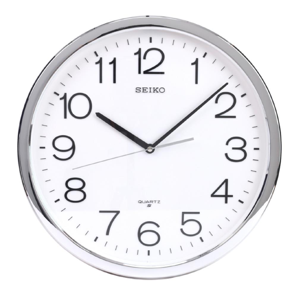 นาฬิกาแขวน SEIKO CLOCKS PQA041S 16 นิ้ว สีเงิน