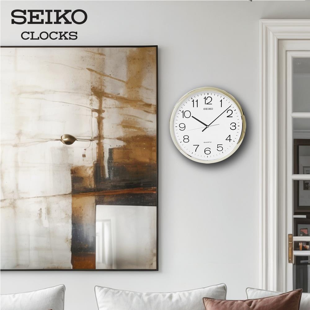นาฬิกาแขวน SEIKO CLOCKS PQA041G 16 นิ้ว สีทอง