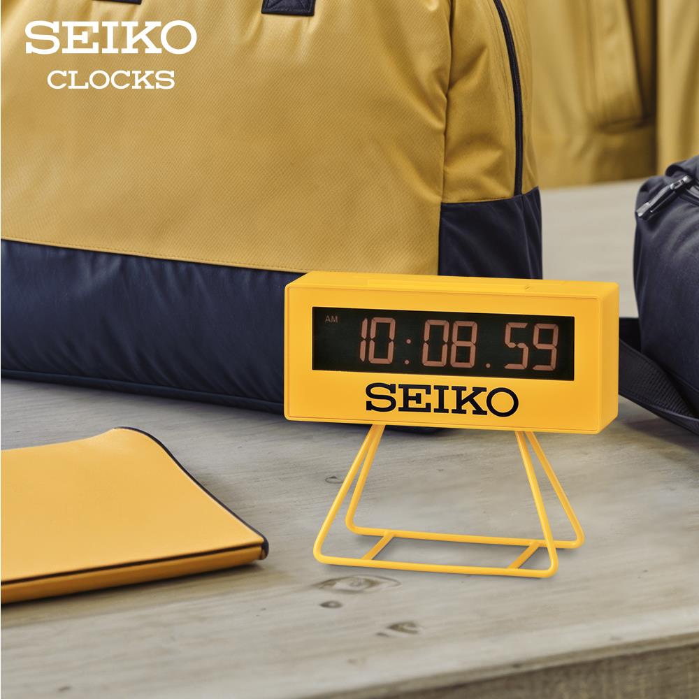 นาฬิกาดิจิทัล SEIKO CLOCKS QHL026Y 1.8X4 นิ้ว สีเหลือง