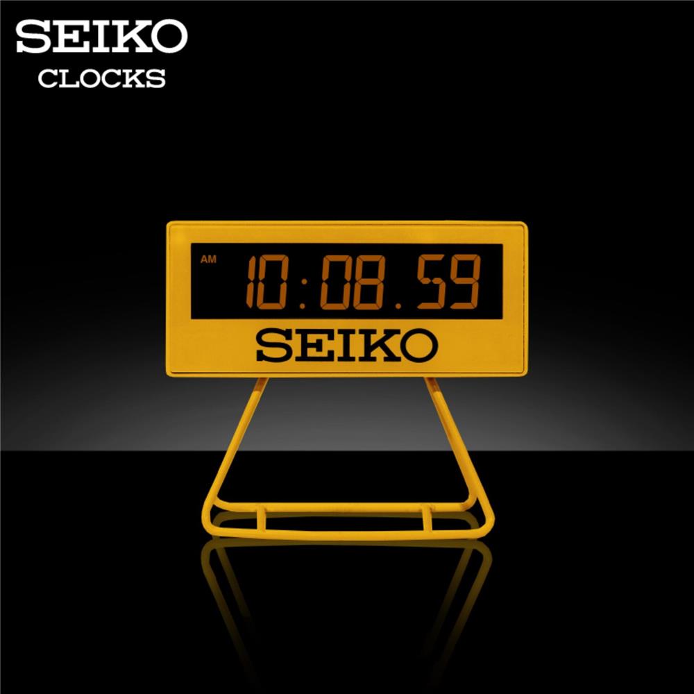 นาฬิกาดิจิทัล SEIKO CLOCKS QHL026Y 1.8X4 นิ้ว สีเหลือง