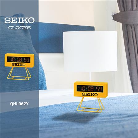 นาฬิกาดิจิทัล SEIKO CLOCKS QHL026Y 1.8X4 นิ้ว สีเหลือง_5