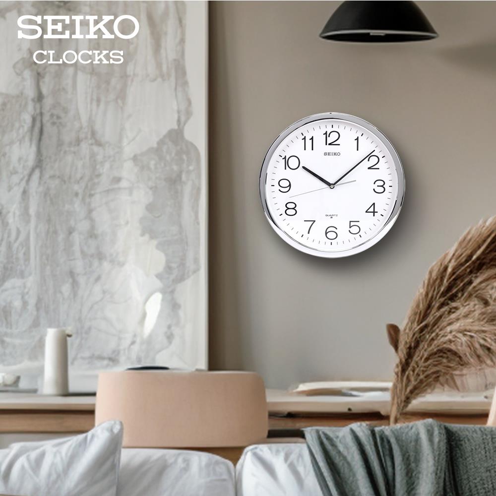 นาฬิกาแขวน SEIKO CLOCKS PDA014S 12 นิ้ว สีเงิน
