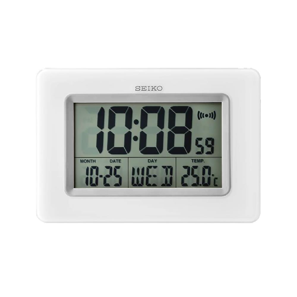 นาฬิกาดิจิทัล SEIKO CLOCKS QHL058W 7X10 นิ้ว สีขาว