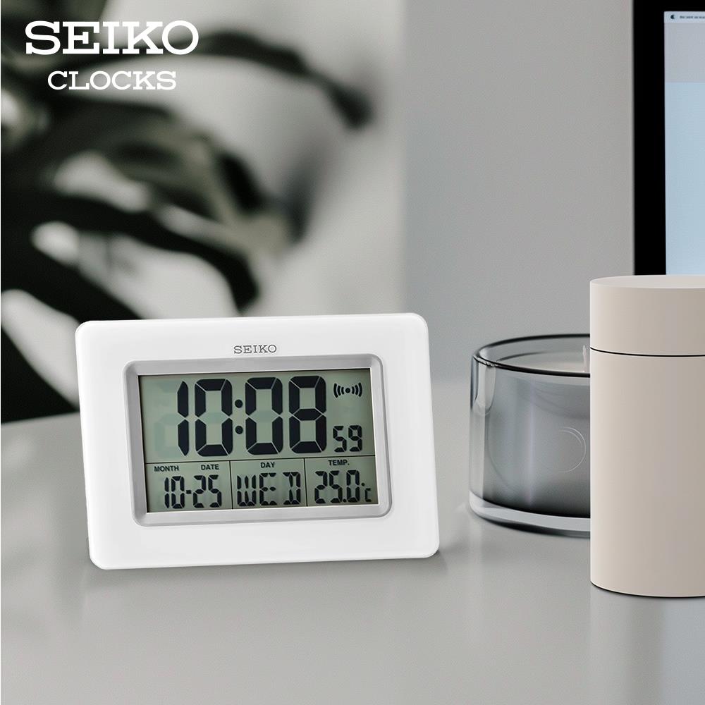 นาฬิกาดิจิทัล SEIKO CLOCKS QHL058W 7X10 นิ้ว สีขาว