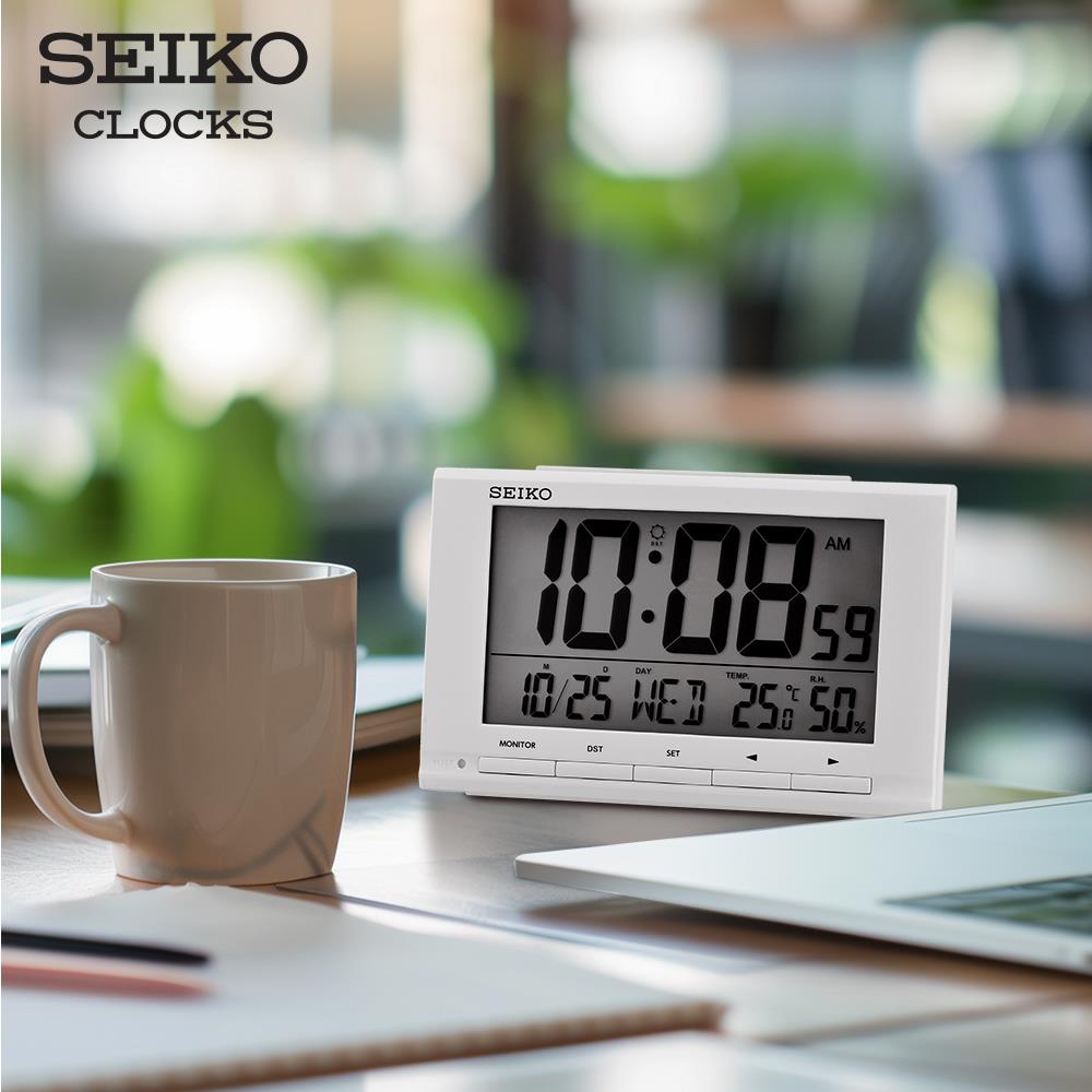 นาฬิกาดิจิทัล SEIKO CLOCKS QHL090W 3.7X6 นิ้ว สีขาว