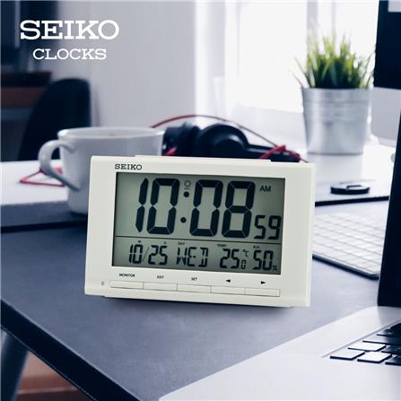 นาฬิกาดิจิทัล SEIKO CLOCKS QHL090W 3.7X6 นิ้ว สีขาว_2